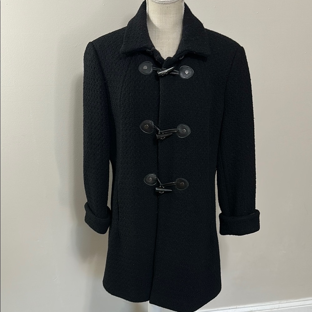 Lands' End Women's Black Dress Pea Coat